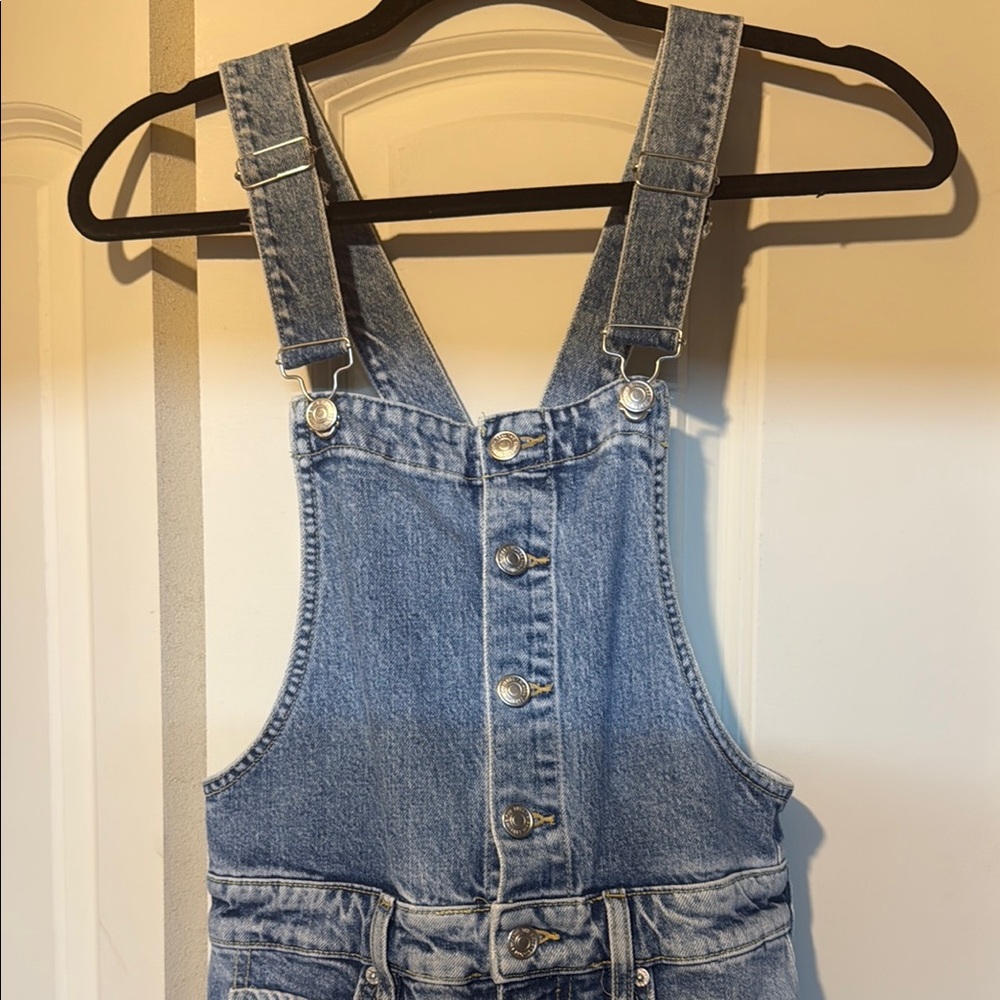 Free People Blue Denim Overalls with Tapered Legs - Picture 4 of 7